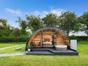 Wales one bed glamping pod with hot tub