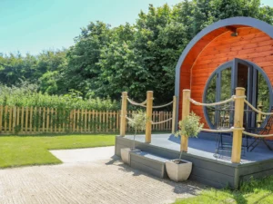 Couples luxury pod with a hot tub