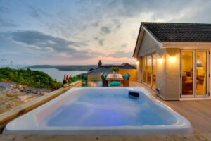 Luxury home with hot tub and sea views