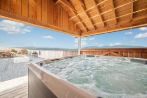 Barn conversion with outdoor hot tub