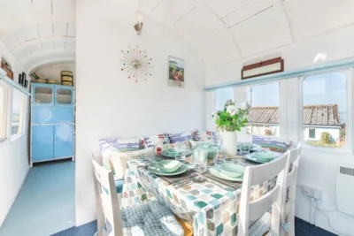 Blue Anchor beachside railway carriage