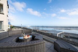 Large house opposite the beach