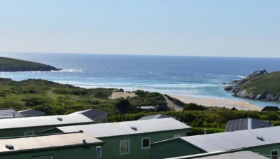 Crantock caravan park near the beach